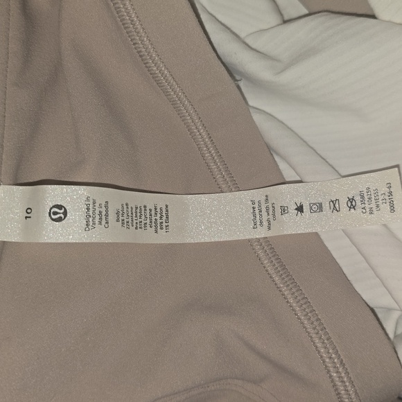 Lululemon Ribbed Nulu Asymmetrical Yoga Tank Top Light Support A/B Cup Bone 10 - Picture 8 of 12